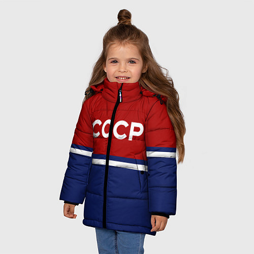 Зимняя куртка для девочки СССР: Спортсмен / 3D-Черный – фото 3