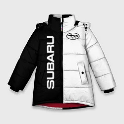 Куртка зимняя для девочки Subaru B&W, цвет: 3D-красный