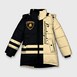 Куртка зимняя для девочки Lamborghini Sport, цвет: 3D-черный