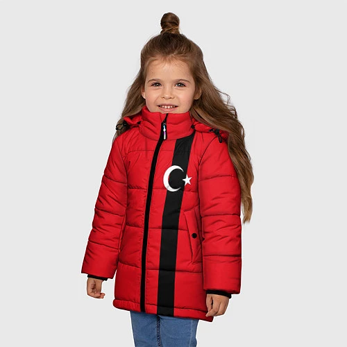 Зимняя куртка для девочки Турция / 3D-Черный – фото 3