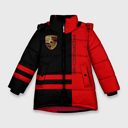 Куртка зимняя для девочки Porsche: Red Sport, цвет: 3D-красный