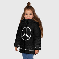 Куртка зимняя для девочки Mercedes: Black Abstract, цвет: 3D-черный — фото 2