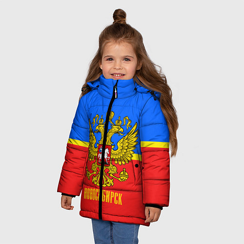 Зимняя куртка для девочки Новосибирск: Россия / 3D-Черный – фото 3