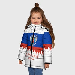 Куртка зимняя для девочки St. Petersburg: Russia, цвет: 3D-черный — фото 2