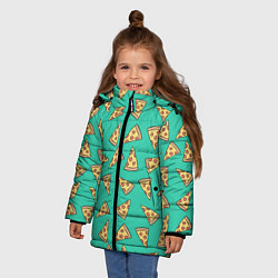 Куртка зимняя для девочки Стиль пиццы, цвет: 3D-черный — фото 2