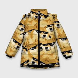 Куртка зимняя для девочки Doge: Deal with it, цвет: 3D-черный