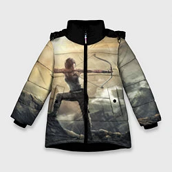 Куртка зимняя для девочки Tomb Raider, цвет: 3D-черный