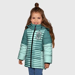 Куртка зимняя для девочки Сборная Испании: Вратарская ЧМ-2018, цвет: 3D-светло-серый — фото 2