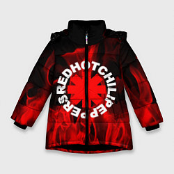 Куртка зимняя для девочки RHCP: Red Flame, цвет: 3D-черный