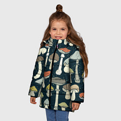 Куртка зимняя для девочки Грибной лес, цвет: 3D-черный — фото 2