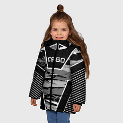 Куртка зимняя для девочки CS:GO Grey Camo, цвет: 3D-черный — фото 2