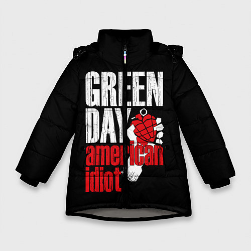 Зимняя куртка для девочки Green Day: American Idiot / 3D-Светло-серый – фото 1