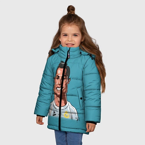 Зимняя куртка для девочки КариРоналдо / 3D-Черный – фото 3