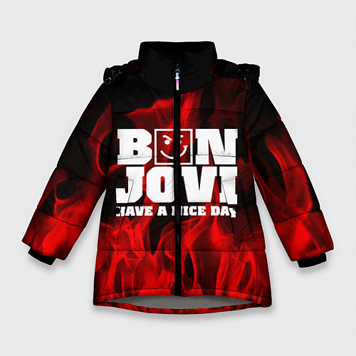 Зимняя куртка для девочки Bon Jovi: Have a nice day / 3D-Светло-серый – фото 1