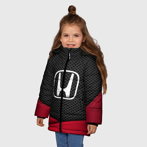 Зимняя куртка для девочки Honda: Grey Carbon / 3D-Черный – фото 3