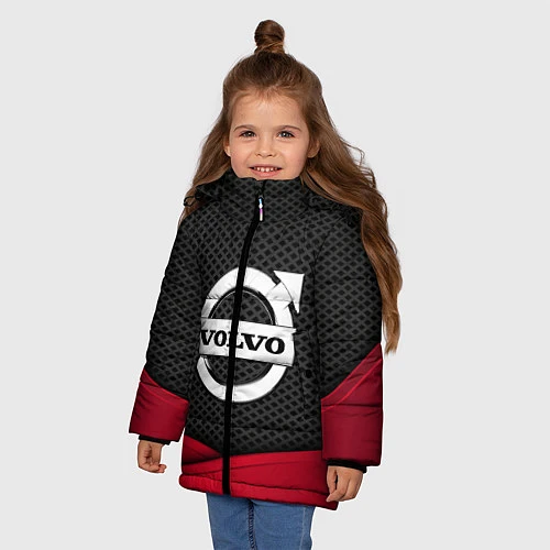 Зимняя куртка для девочки Volvo: Grey Carbon / 3D-Черный – фото 3