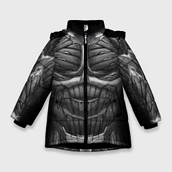 Куртка зимняя для девочки Экзоскелет, цвет: 3D-черный