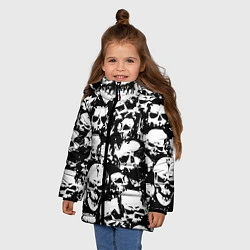 Куртка зимняя для девочки Черепа ужаса, цвет: 3D-черный — фото 2