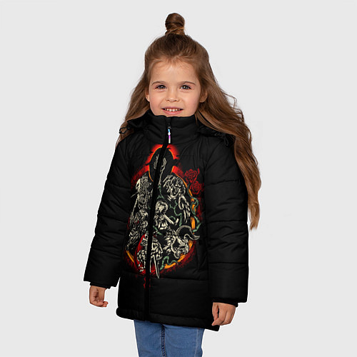 Зимняя куртка для девочки Berserk Devils / 3D-Черный – фото 3