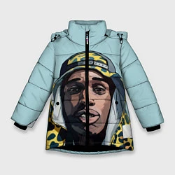 Куртка зимняя для девочки ASAP Rocky: Far East, цвет: 3D-черный