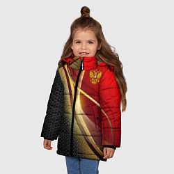 Куртка зимняя для девочки RUSSIA SPORT: Gold Collection, цвет: 3D-черный — фото 2