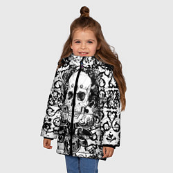 Куртка зимняя для девочки Grunge Skull, цвет: 3D-черный — фото 2
