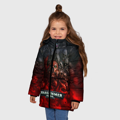 Зимняя куртка для девочки Warhammer 40000: Dawn Of War / 3D-Черный – фото 3