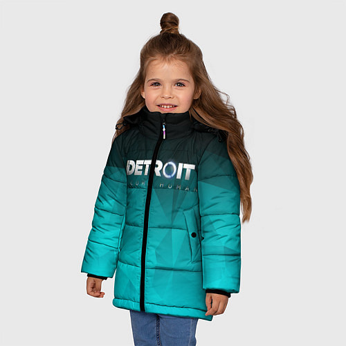 Зимняя куртка для девочки Detroit: Become Human / 3D-Черный – фото 3