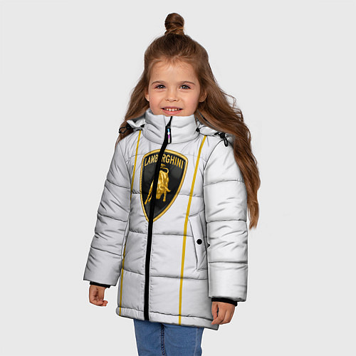 Зимняя куртка для девочки Lamborghini SPORT / 3D-Черный – фото 3