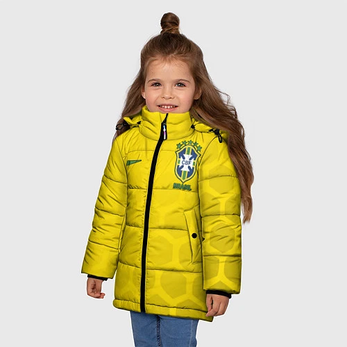 Зимняя куртка для девочки Brazil Team: WC 2018 / 3D-Черный – фото 3