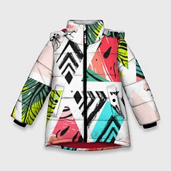 Зимняя куртка для девочки Тропическое ассорти