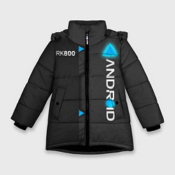 Куртка зимняя для девочки RK800 Android, цвет: 3D-черный