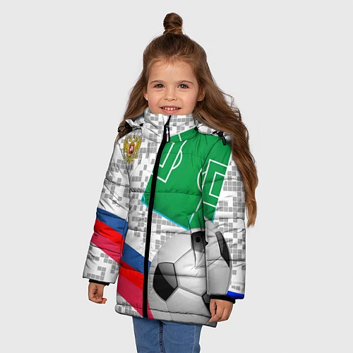 Зимняя куртка для девочки Русский футбол / 3D-Черный – фото 3