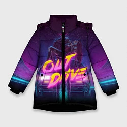 Куртка зимняя для девочки OUT DRIVE, цвет: 3D-черный