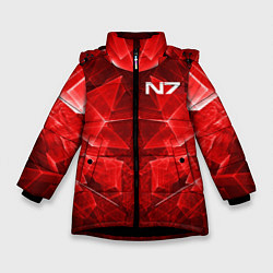 Куртка зимняя для девочки Mass Effect: Red Armor N7, цвет: 3D-черный