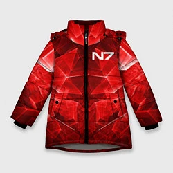 Куртка зимняя для девочки Mass Effect: Red Armor N7, цвет: 3D-светло-серый