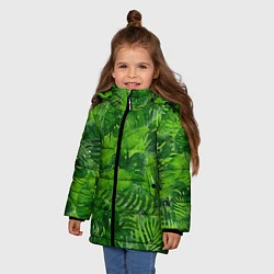 Куртка зимняя для девочки Тропический лес, цвет: 3D-светло-серый — фото 2
