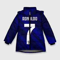 Куртка зимняя для девочки Ronaldo 7: Blue Sport, цвет: 3D-светло-серый
