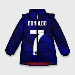 Куртка зимняя для девочки Ronaldo 7: Blue Sport, цвет: 3D-красный
