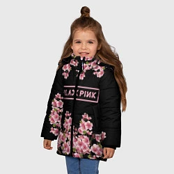 Куртка зимняя для девочки Black Pink: Delicate Sakura, цвет: 3D-черный — фото 2