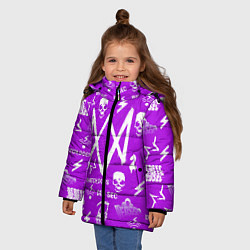 Куртка зимняя для девочки Watch Dogs 2: Violet Pattern, цвет: 3D-черный — фото 2
