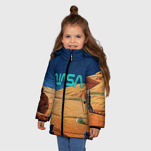 Зимняя куртка для девочки NASA on Mars / 3D-Черный – фото 3