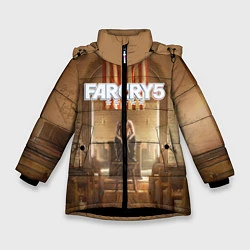 Куртка зимняя для девочки Far Cry 5, цвет: 3D-черный