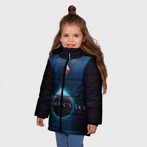 Зимняя куртка для девочки No Man’s Sky: Dark Space / 3D-Черный – фото 3