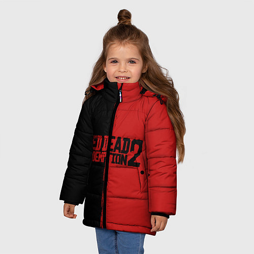 Зимняя куртка для девочки RDD 2: Black & Red / 3D-Черный – фото 3