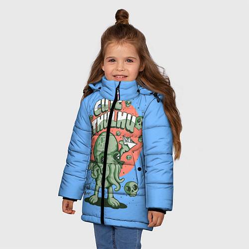 Зимняя куртка для девочки Cute Cthulhu / 3D-Черный – фото 3