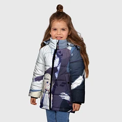 Куртка зимняя для девочки Ангел кровопролития, цвет: 3D-светло-серый — фото 2
