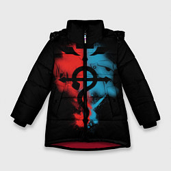 Куртка зимняя для девочки Стальной алхимик, цвет: 3D-красный