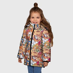 Куртка зимняя для девочки Котобомбинг, цвет: 3D-черный — фото 2