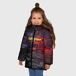 Куртка зимняя для девочки Cyberpunk 2077: Techno Style, цвет: 3D-черный — фото 2